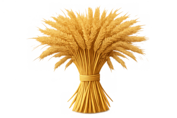 Golden wheat sheaf representing harvest, organic farming, food production, and sustainable agriculture concepts