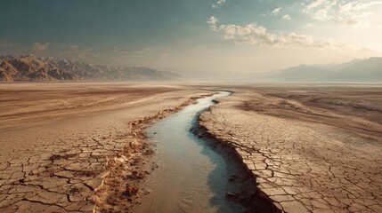 dry riverbed in the middle of the desert