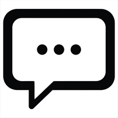 Fototapeta premium Black speech bubble icon with three dots chat message