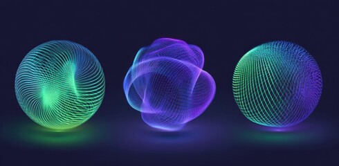 Abstract glowing spheres in vibrant colors