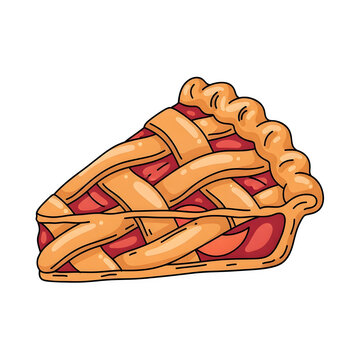 A slice of pie isolated on transparent background