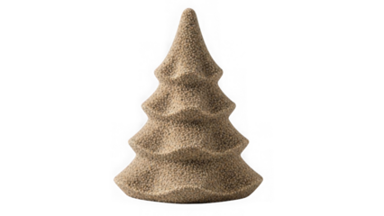 Unique textured Christmas tree sculpture on black background