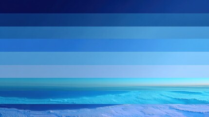 Blue color palette with ocean horizon and snow