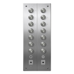 Modern Elevator Panel with Brushed Metal Buttons and Floor Numbers