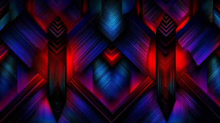 Abstract geometric pattern with glowing lights, featuring interconnected shapes and luminous highlights, creating a futuristic, digital, and visually striking background.
