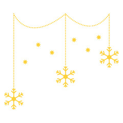 Festive Golden Snowflake Garland