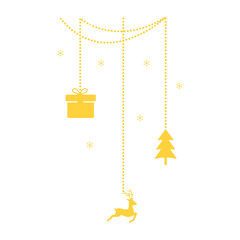 Gold Christmas Hanging Decorations