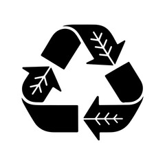 Leaf recycle symbol vector icon isolated on white background clean energy and sustainable development concept for environmental protection and ecological awareness campaigns