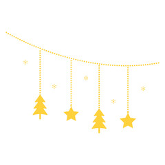 Gold Christmas Garland Ornaments