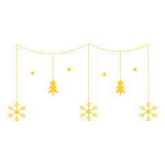 Golden Christmas Garland Decoration