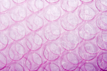 close up of pink bubble wrap