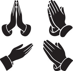 Praying hands in different positions a symbol of faith and devotion