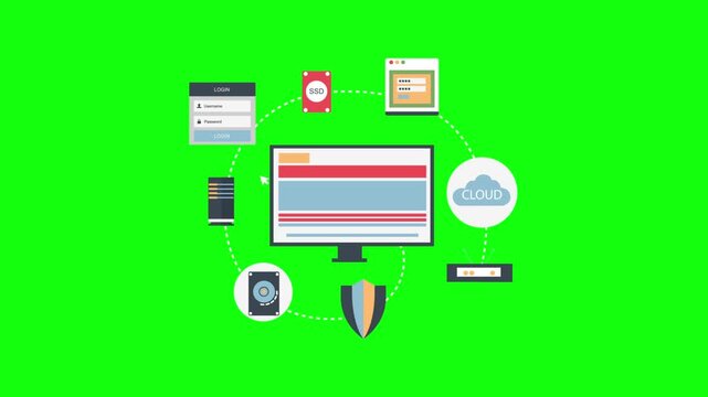 Vector Illustration of Computer Mouse 2D Animation on Green Screen Background, Technology Concept in Crisp 4K