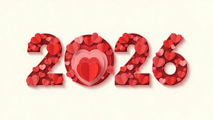 2026 Year of Love and New Beginnings with Red Hearts