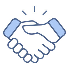 Fototapeta premium Handshake Blue Icon Vector Illustration