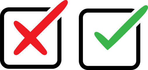 Checkmark and cross icons