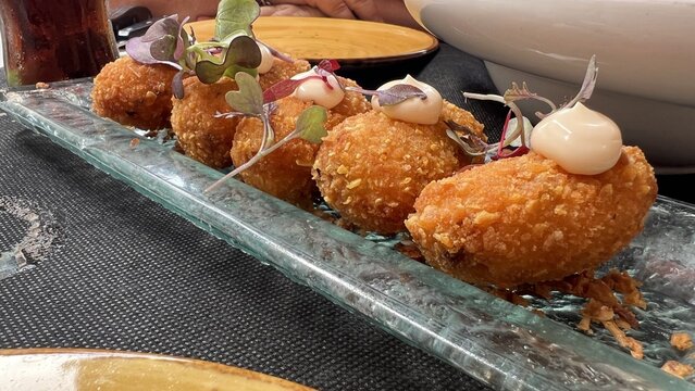 Homemade croquettes (traditional Spanish food)
