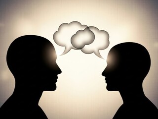 A visual representation of communication between two people thoughts and ideas