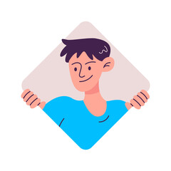 People Peeping Illustration