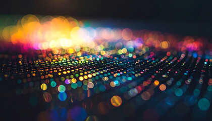 Abstract Digital Wave: A mesmerizing close-up of an abstract digital wave, composed of countless vibrant dots that morph into an optical illusion.