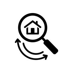 Searching for a home isolated on white background