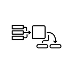 Data processing and output isolated on white background