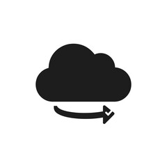 Cloud data transfer isolated on white background