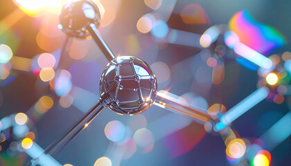 Molecular Marvel: Captivating close-up of a molecular structure against a dynamic background, symbolizing the intricate beauty and interconnectedness of scientific exploration.