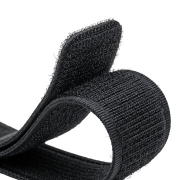 Close-up of Black Velcro Strap with Loop and Hook Fastening