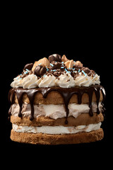 Beautiful cake on a neutral transparent background. For designers, marketers. Popular illustration, object, symbol, texture, pattern holiday.