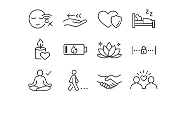 Absence respect clarity quiet awareness protection icons prevention icon boundary coworking rest