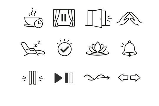 Icon break respectful vector quiet window soft pause signal availability interaction icons