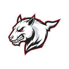 Fototapeta premium Fierce White Wolf Head Mascot Logo Vector Illustration