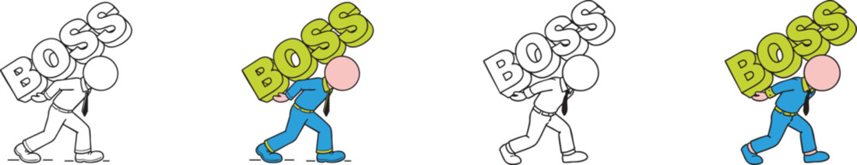 Man Carrying the Burden of the Boss Word