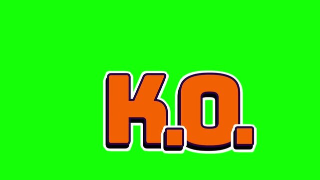 KO pixel art game knockout text animation isolated on transparent background retro eight bit video game style