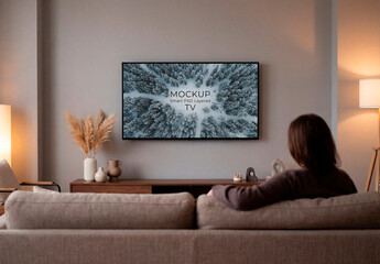 Living Room Wall Poster Mockup