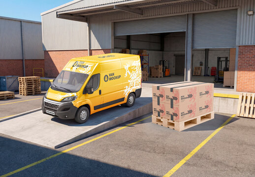 Delivery van loading scene