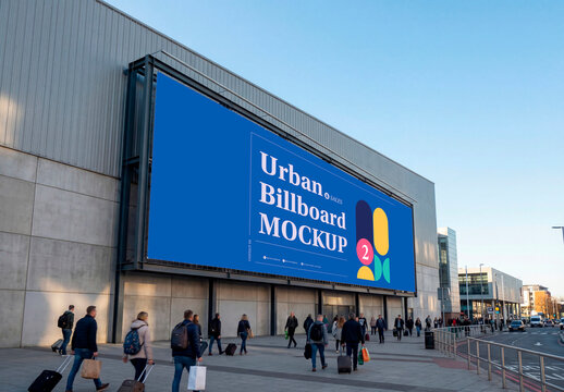 Large billboard near transit station