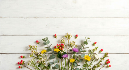 bouquet of flowers on the wall