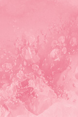 Macro stylized illustration of pink paint or fluid with dense foamy bubbles and creamy swirls on matching gradient background, glossy organic texture mimicking watercolor or acrylic art for cosmetic