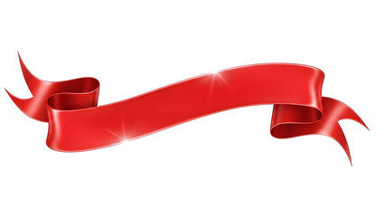 Red ribbon isolated on a white background with a red plastic toy and steel metal pliers work tool equipment object