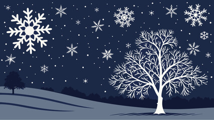 winter landscape with tree