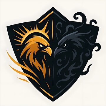 Solar Hawk vs Umbral Raven Esports Mascot Logo Vector