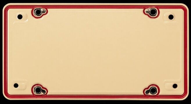 Blank cream-colored license plate