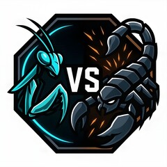 Plasma Mantis vs Iron Scorpion Esports Mascot Logo Vector