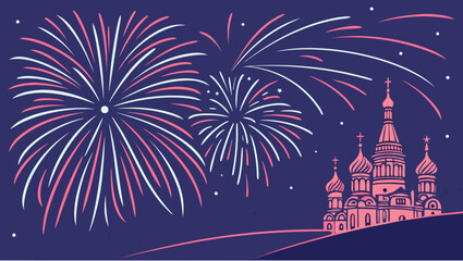 fireworks over the city