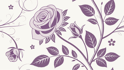 seamless pattern with pink flowers
