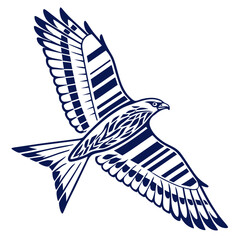 Creative Flying Bird Silhouette Formed by Digital Barcode Lines