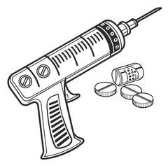 Medical Dosage Tools and Syringe Shaped from Barcode Lines