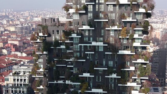 Vertical Forest Bosco Verticale Milan Aerial Cityscape